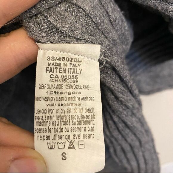 M Made in Italy oversized long sleeve sweater round hem wool/angora blend-S/L - Picture 10 of 10